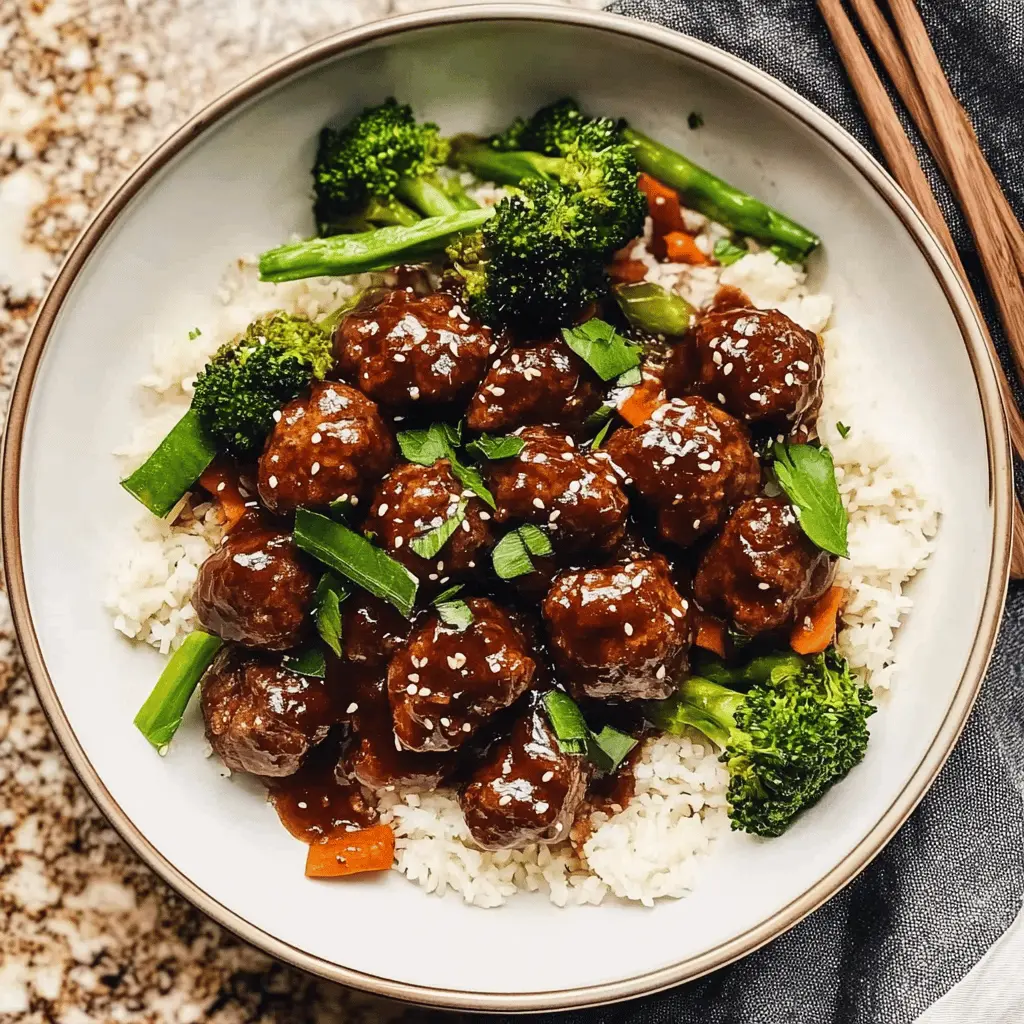 Whip up a tasty dinner in just 30 minutes with these Mongolian Beef Meatballs! Packed with bold flavors, these tender meatballs combine ground beef, soy sauce, and ginger for a delightful treat. Perfect for family meals or a quick weeknight dinner. Save this recipe for an easy and satisfying dish you'll want to make again!