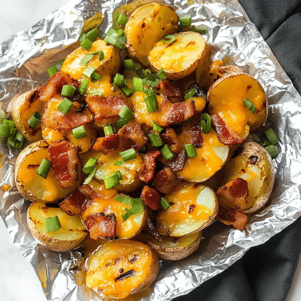 Looking for a tasty side dish? These Cheddar Bacon BBQ Grilled Potatoes are bursting with flavor! Soft on the inside and crispy on the outside, they are loaded with cheese and crispy bacon for the ultimate summer treat. Perfect for BBQs, family gatherings, or a cozy night in. Save this recipe to wow your guests!
