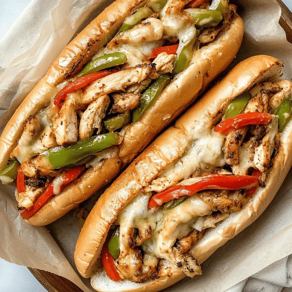 Get ready to enjoy the ultimate comfort food with these Chicken Philly Cheese Steaks! Juicy chicken, melted cheese, and sautéed peppers come together for a satisfying meal. Perfect for weeknight dinners or game day gatherings, this recipe is sure to impress everyone around the table. Save this pin for an easy and delicious dish to whip up any time you crave something hearty!