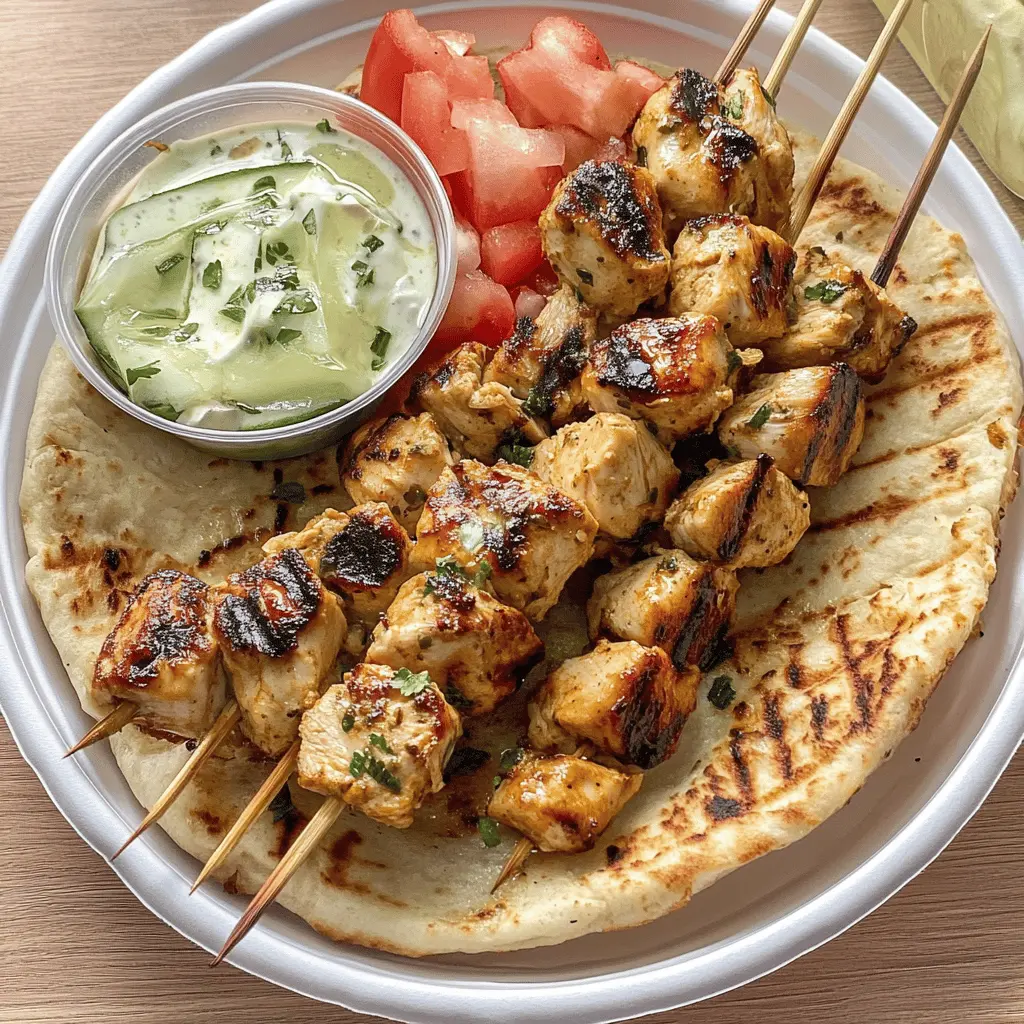 Enjoy the mouthwatering taste of Chicken Souvlaki, marinated in zesty lemon, garlic, and aromatic herbs. This simple yet delicious recipe brings the flavors of Greece right to your dinner table. Perfect for any gathering or a cozy family meal! Save this pin for an easy weeknight dinner or your next barbecue. Don't miss out!