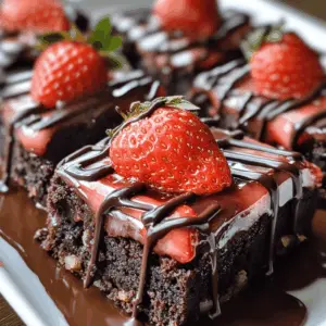 These Chocolate Covered Strawberry Brownies combine rich, fudgy brownie goodness with the fresh taste of strawberries and a silky chocolate glaze. Perfect for a romantic dessert or a fun gathering! Save this recipe for your next celebration or sweet craving. Your taste buds will thank you!