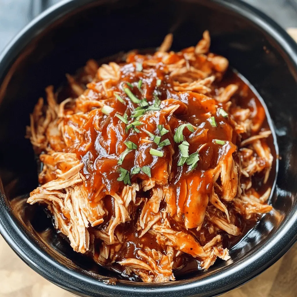 Get ready for an easy weeknight meal with this Crockpot BBQ Pulled Chicken! Juicy chicken breasts slow-cooked in rich BBQ sauce create a flavorful dish that's perfect for sandwiches or salads. It's simple to prepare and great for casual gatherings or game days. Save this recipe to make mealtime a breeze!