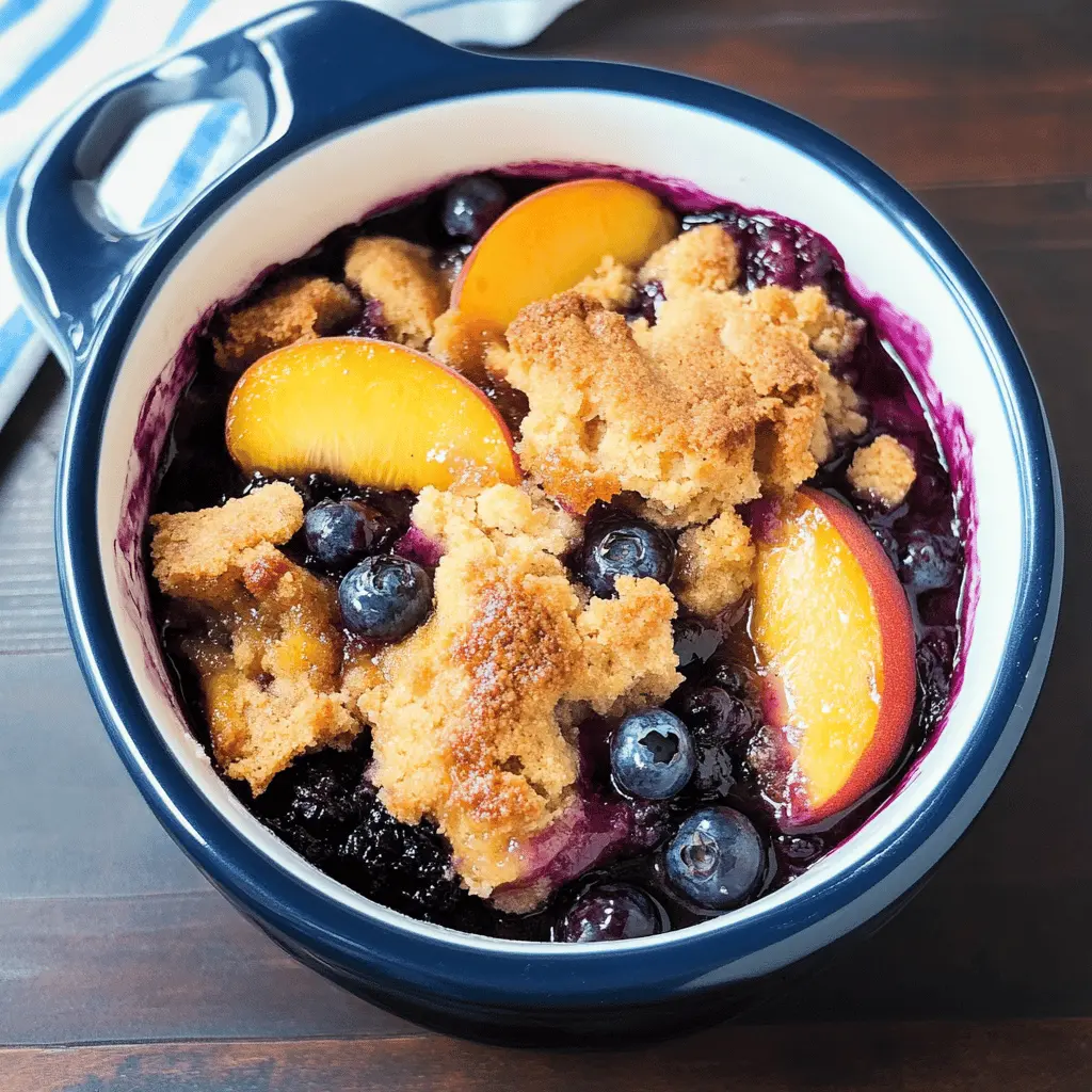 Get ready for a delightful dessert that fills your home with the sweet, comforting aroma of ripe peaches and juicy blueberries! This Crockpot Blueberry Peach Cobbler is not only easy to make, but it also bursts with flavor in every bite. Perfect for family gatherings or cozy nights in, save this recipe for a simple and delicious treat that will impress everyone!