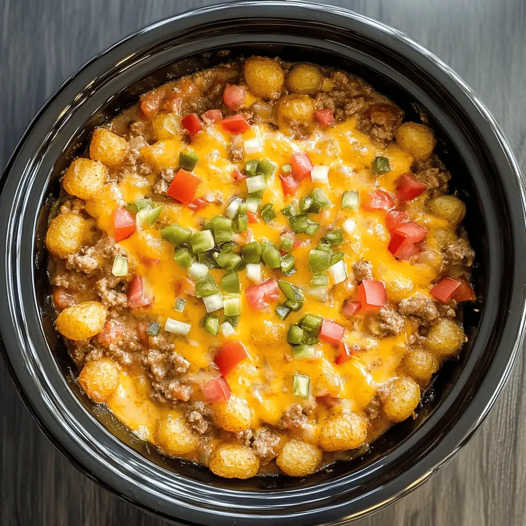 Get ready for a comforting dish perfect for any day! This Crockpot Tex Mex Tater Tot Casserole combines zesty flavors with crispy tater tots for a satisfying meal. Made with seasoned ground beef, black beans, and melted cheese, it's a family favorite. Save this recipe for your next game night or casual gathering!