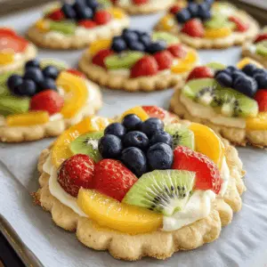Brighten up your dessert table with these delightful Fruit Pizza Cookies! Soft, buttery cookies topped with a creamy frosting and a rainbow of fresh fruits are sure to impress. Perfect for parties, picnics, or just a sweet treat at home. Save this recipe to recreate this fun, fruity dessert that everyone will love!