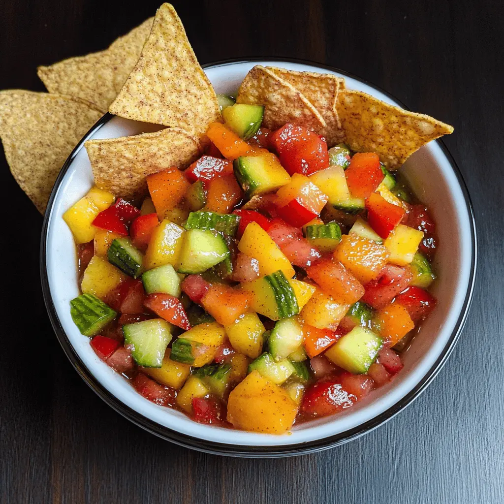 Brighten up your snacking with this refreshing Fruit Salsa paired with crunchy Cinnamon Chips! Bursting with seasonal fruits like strawberries, kiwi, and mango, this sweet treat is perfect for parties or a light dessert at home. Save this easy and fun recipe for your next gathering to impress your guests!