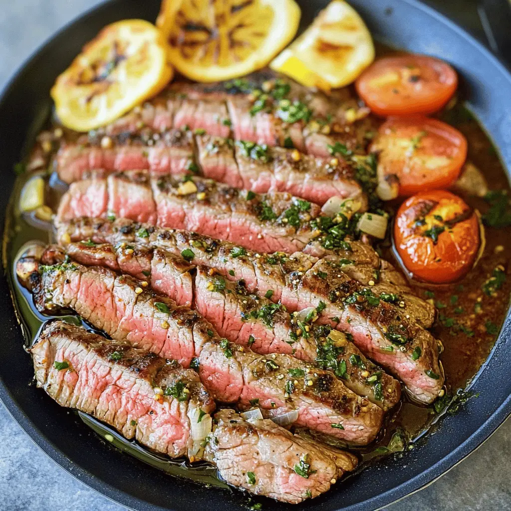 Get ready to impress with this Garlic Butter Skillet Flank Steak! Tender, juicy, and infused with rich flavors from garlic and butter, this oven recipe is your go-to for a delicious meal. Perfect for date nights or family dinners, it brings restaurant-level taste right to your kitchen. Save this recipe to enjoy a mouthwatering steak dish anytime!