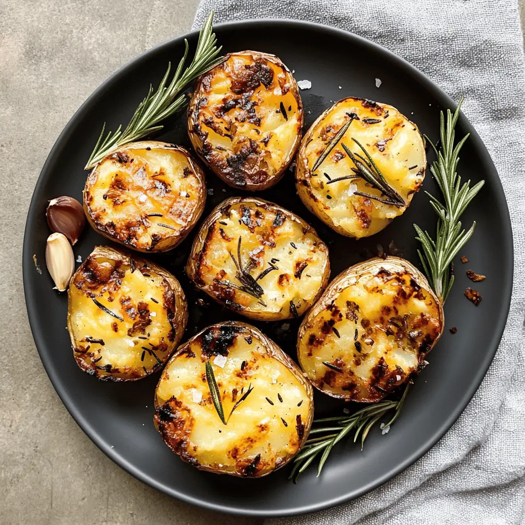 Transform your next meal with these flavorful Grilled Garlic Rosemary Smashed Potatoes! Perfectly crispy on the outside and tender on the inside, the infusion of garlic and fresh rosemary adds a delightful twist. This side dish will elevate your barbecue or family dinner. Save this recipe for your next gathering and impress your guests!