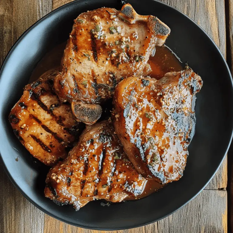 Juicy Grilled Pork Chops With Spicy Peach Glaze