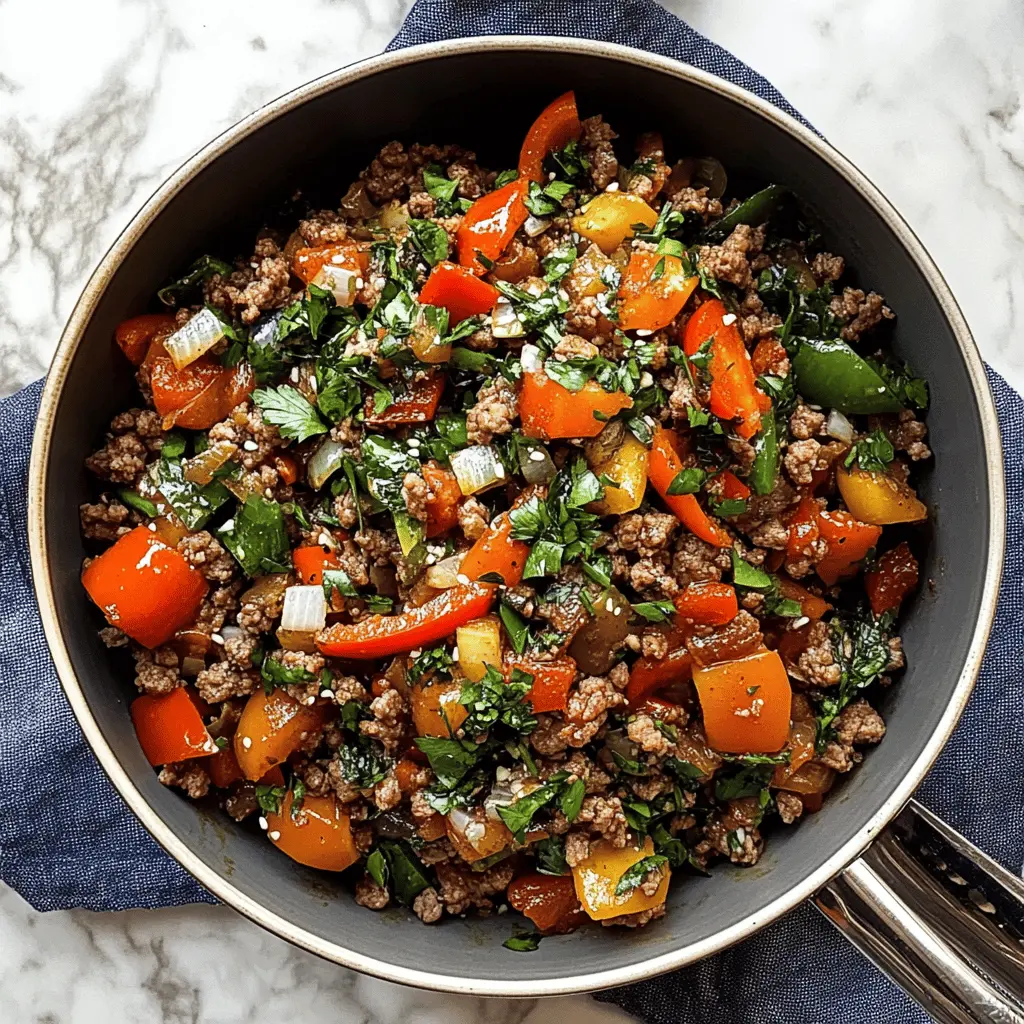 Transform your dinner with this Mediterranean Ground Beef Stir Fry! Packed with vibrant flavors from fresh veggies, garlic, and spices, this dish is both simple and satisfying. Ideal for those busy weeknights when you crave something delicious yet quick. Save this recipe for a colorful family meal or a fun dinner with friends!