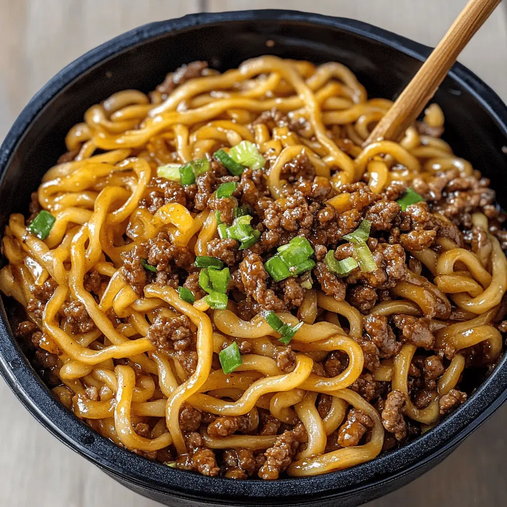 Looking for a quick and delicious dinner option? Try these Mongolian Ground Beef Noodles! With savory ground beef, fresh vegetables, and mouthwatering sauces, this recipe delivers on flavor without the hassle. Perfect for weeknight meals or when you want a comforting dish. Save this recipe to whip up a satisfying meal that everyone will love!