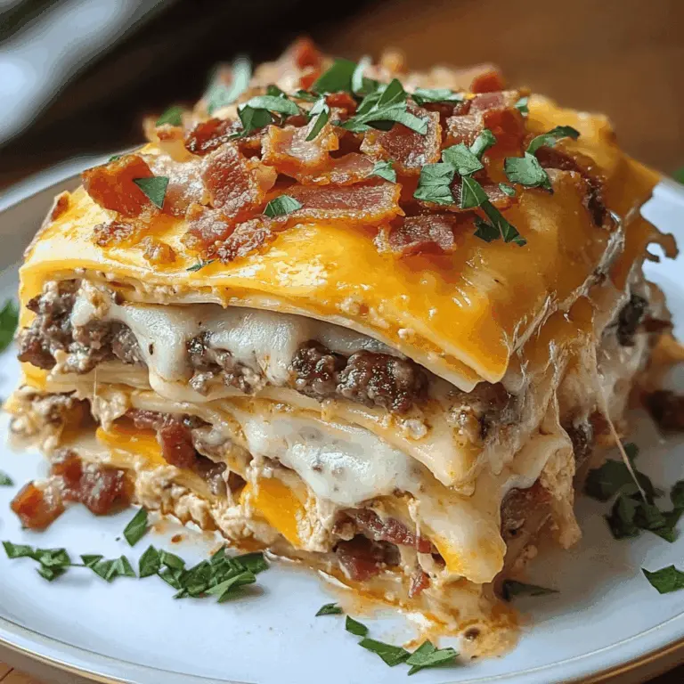 Parmesan Garlic Bacon Cheeseburger Lasagna
