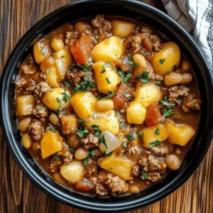 Warm up with this hearty Slow Cooker Cowboy Casserole! Packed with beef, beans, and corn, it’s a simple one-pot meal that’s bursting with flavor. Perfect for busy weeknights or a cozy family dinner. Save this recipe to enjoy a delicious, stress-free meal anytime you need comfort food!