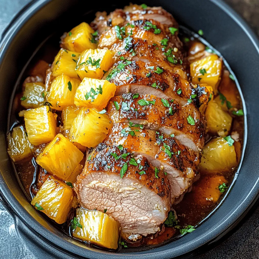 Tender and juicy, this Slow Cooker Pineapple Pork Loin is a delightful mix of sweet and savory! The tropical flavor of pineapple shines through, making every bite a true treat. Perfect for family dinners or gatherings, this dish is hassle-free and packed with flavor. Save this recipe now for an easy weeknight meal you'll love!