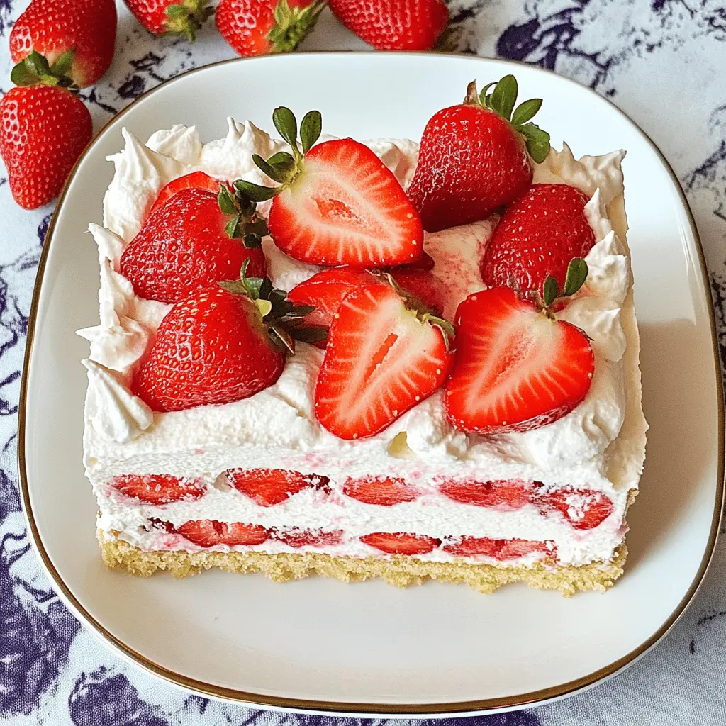 Beat the heat with this delightful No-Bake Strawberry Icebox Cake! Layered with fresh strawberries, fluffy whipped cream, and graham crackers, it’s a perfect summer treat. Easy to make and refreshing, this dessert is great for gatherings or just a family dessert night. Save this recipe for a sweet escape on warm days!