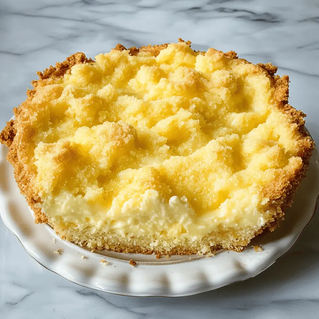 A delightful blend of zesty lemon and creamy cheesecake awaits you! This Tangy Lemon Cream Cheese Dump Cake features a buttery crust that perfectly complements the rich, refreshing flavors. It's a simple and satisfying treat, ideal for any gathering or a sweet ending to your day. Save this recipe to wow your friends and family at your next get-together!