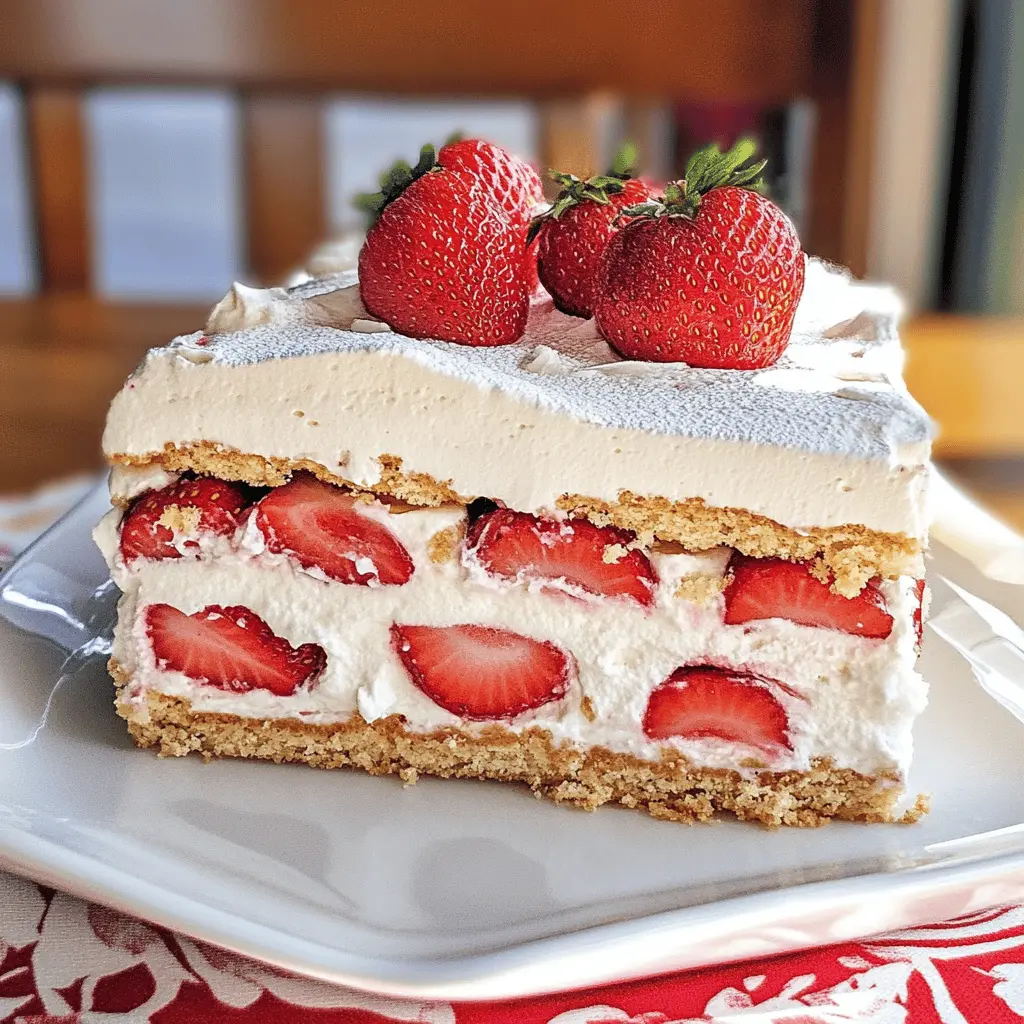Easy No-Bake Strawberry Icebox Cake Recipe