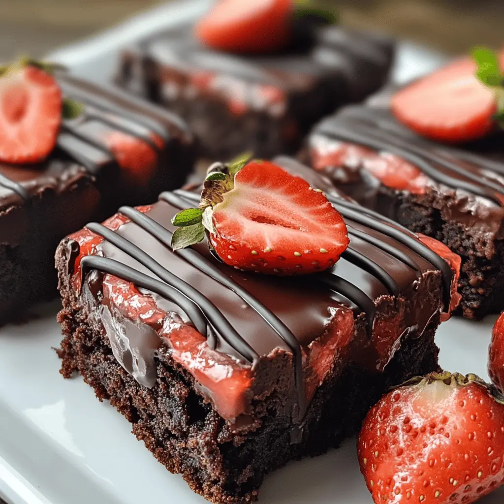 Easy Chocolate Covered Strawberry Brownies Recipe
