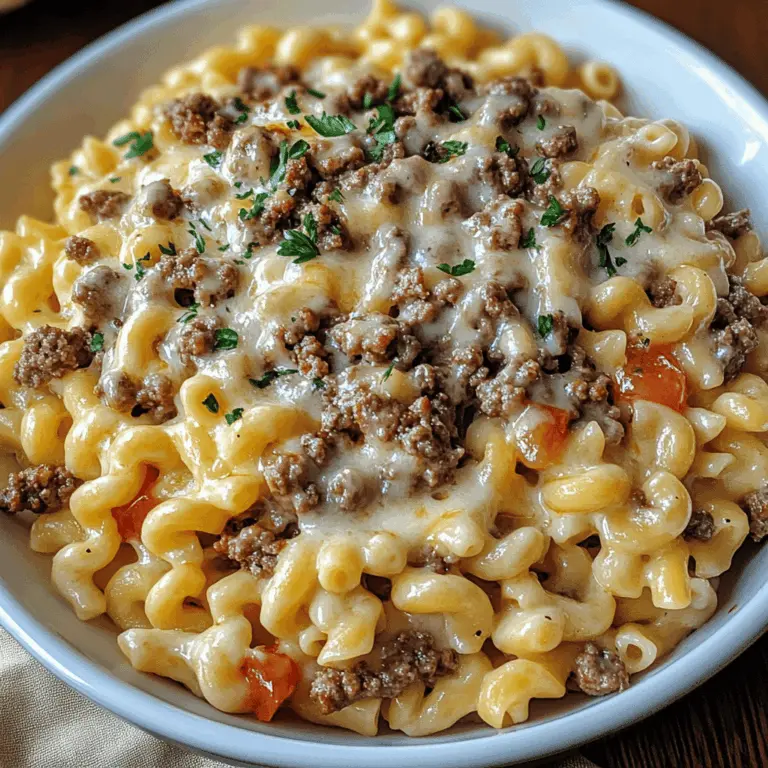 Loaded Cheeseburger Alfredo Pasta Recipe