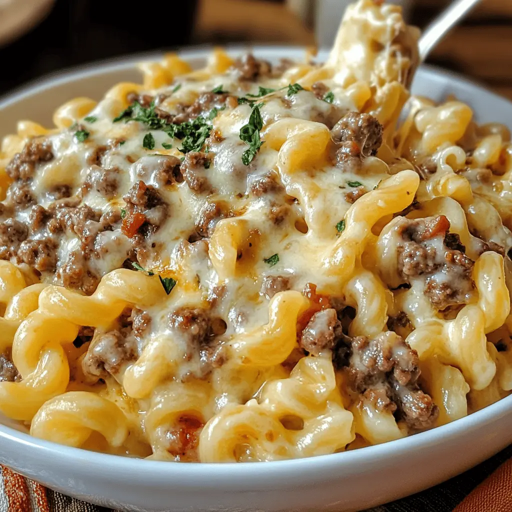 Loaded Cheeseburger Alfredo Pasta Recipe
