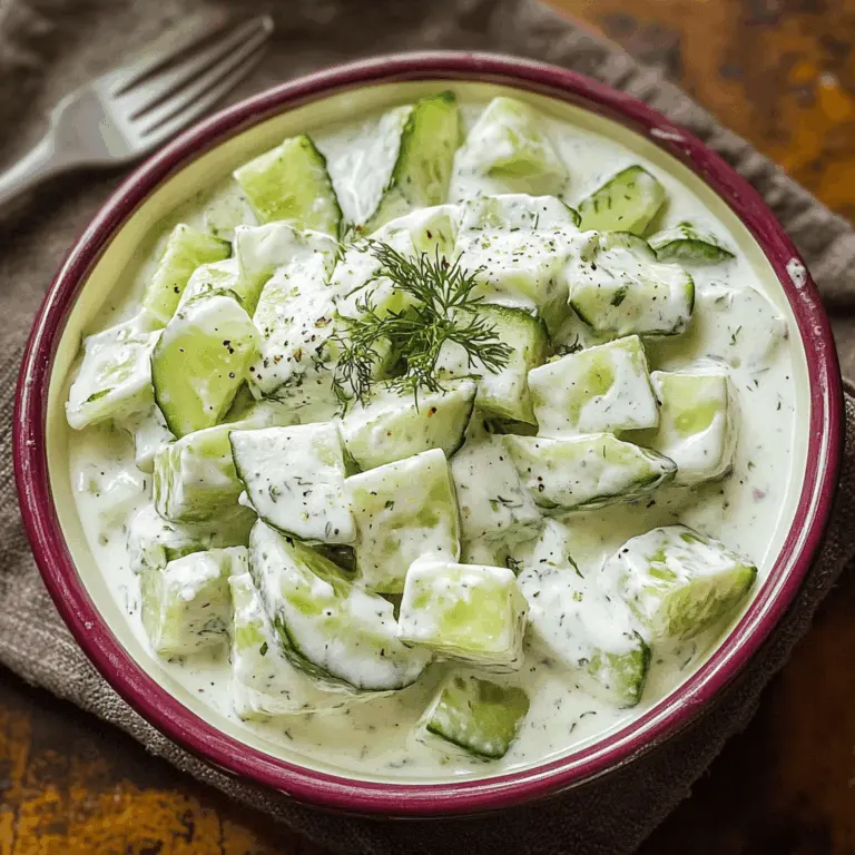 Easy Creamy Cucumber Salad Recipe