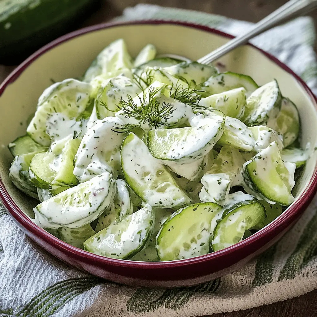 Easy Creamy Cucumber Salad Recipe