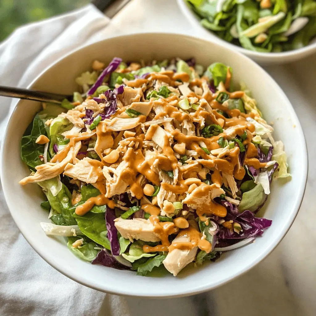 Easy Asian Chopped Chicken Salad with Peanut Dressing