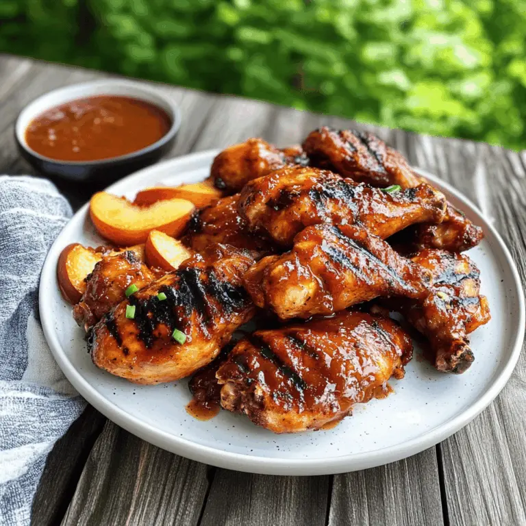 Easy Peach Bourbon BBQ Grilled Chicken