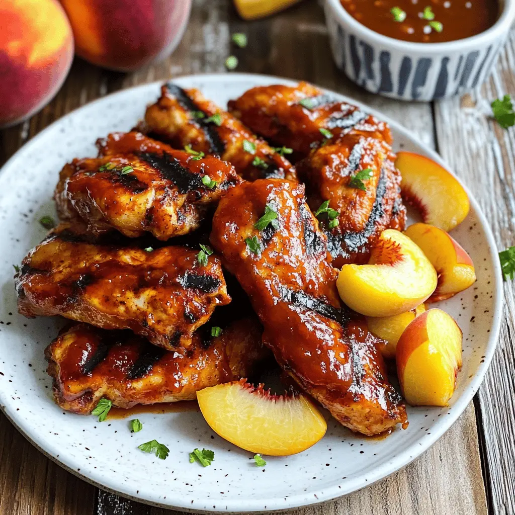 Easy Peach Bourbon BBQ Grilled Chicken