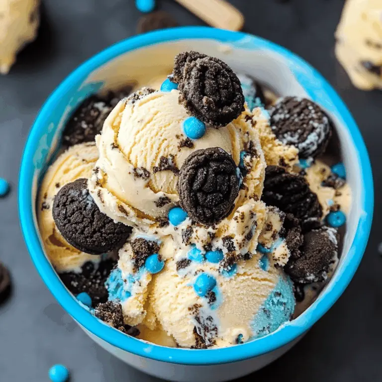 Easy No-Churn Cookie Monster Ice Cream Recipe