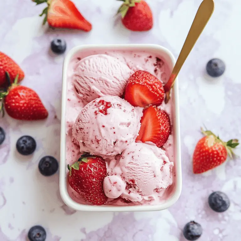 Easy 3-Ingredient No-Churn Strawberry Ice Cream