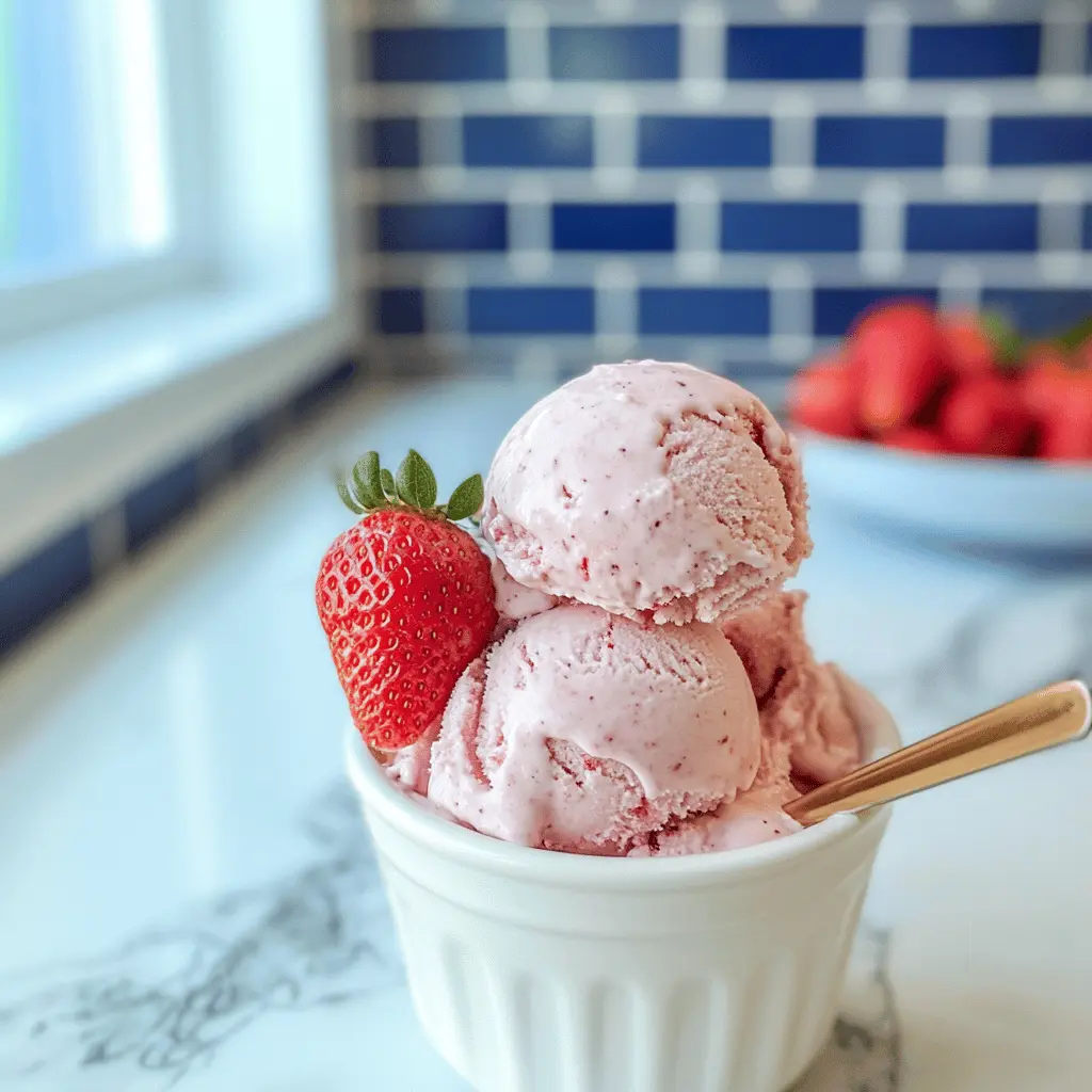 Easy 3-Ingredient No-Churn Strawberry Ice Cream