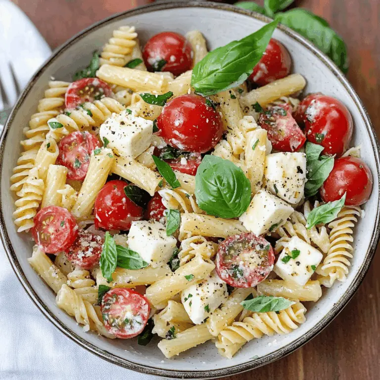 Creamy Caprese Pasta Salad Recipe – Easy & Delicious