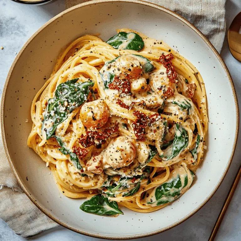 Creamy Sun-Dried Tomato Spaghetti with Spinach