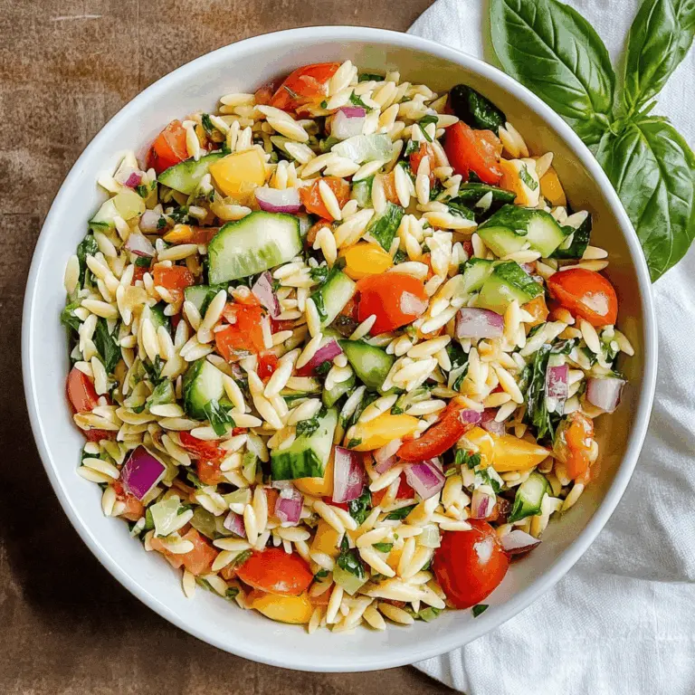 Easy Orzo Salad Recipe with Fresh Veggies