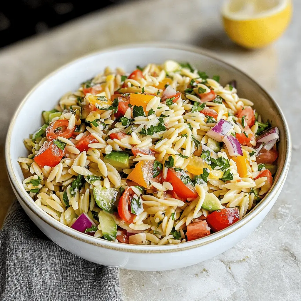 Easy Orzo Salad Recipe with Fresh Veggies