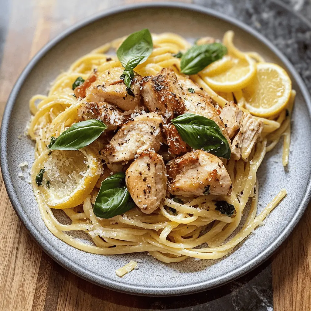 Easy Lemon Basil Chicken Pasta Recipe
