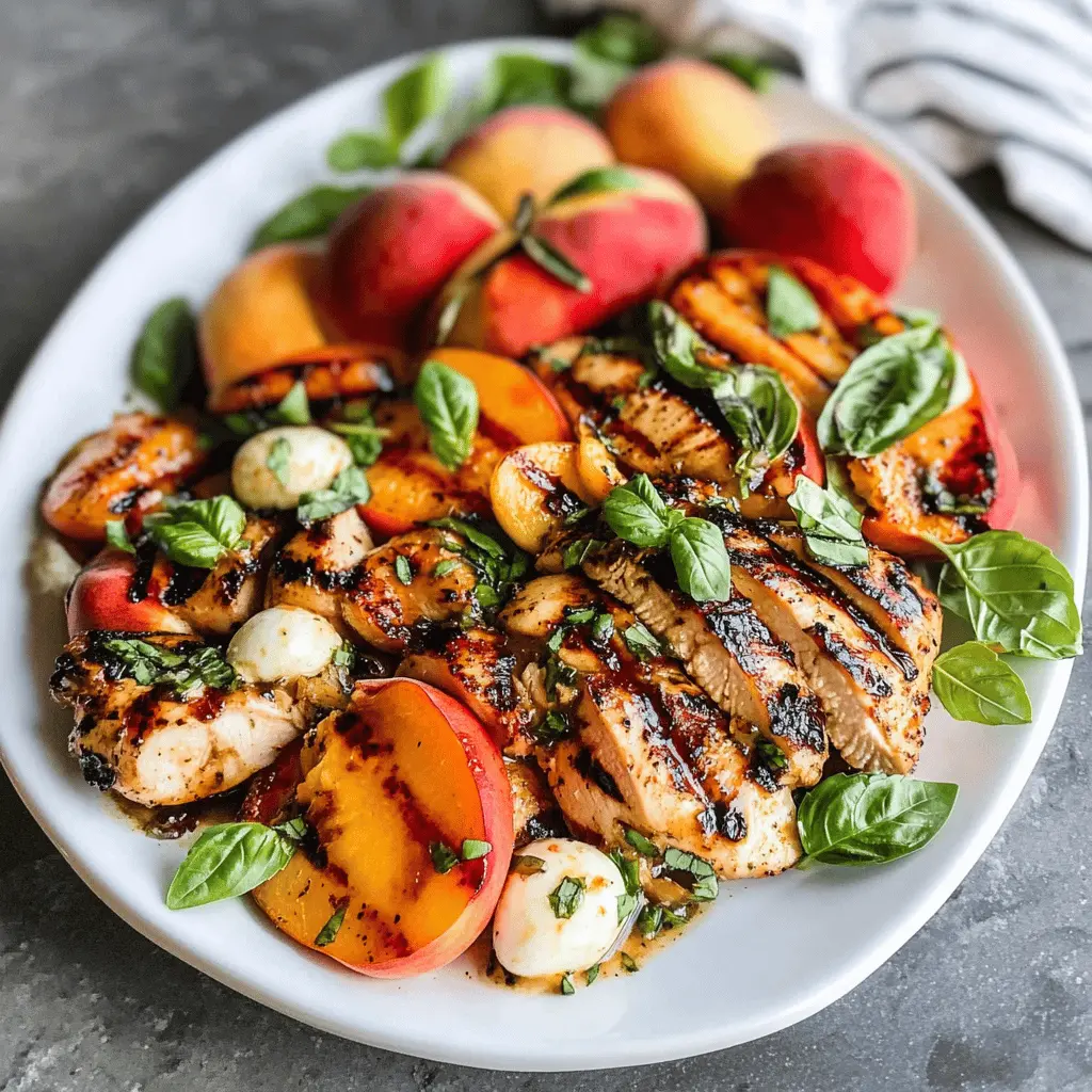 Easy Peach Caprese Grilled Chicken Recipe