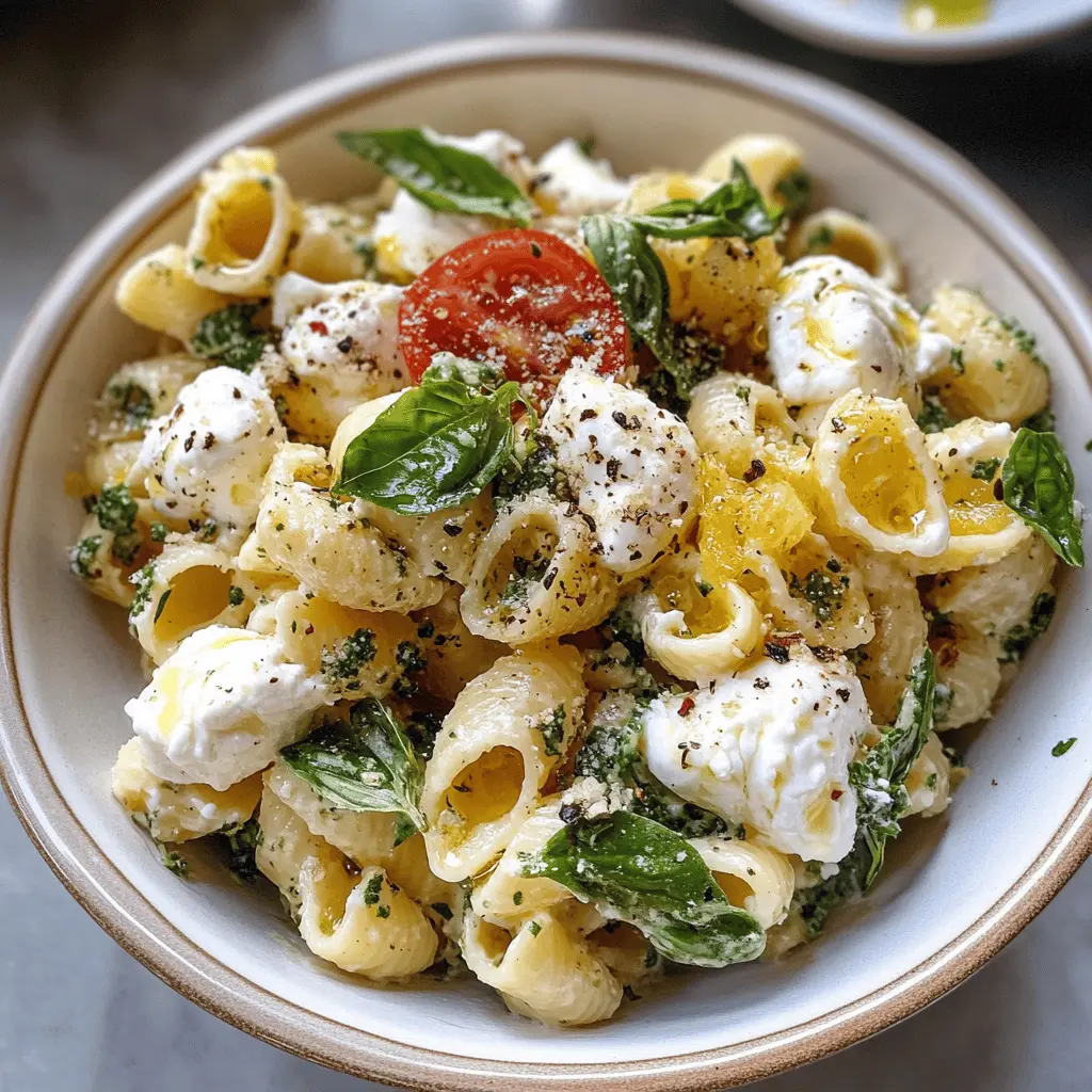 Easy Lemon Burrata Pasta Salad Recipe