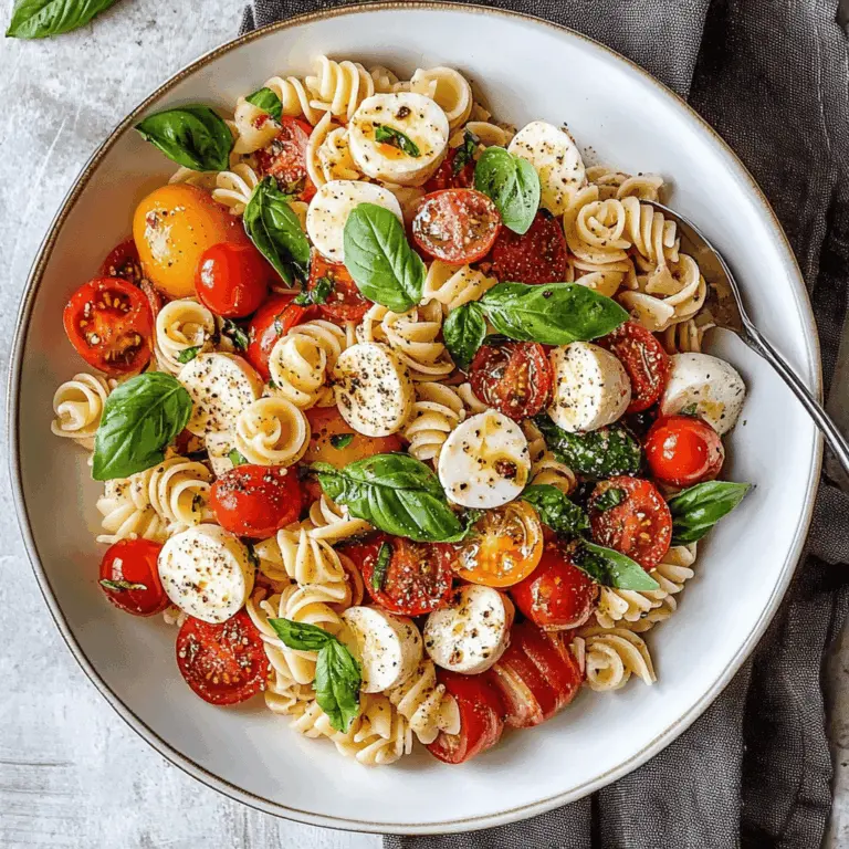 Easy Caprese Pasta Salad with Fresh Mozzarella