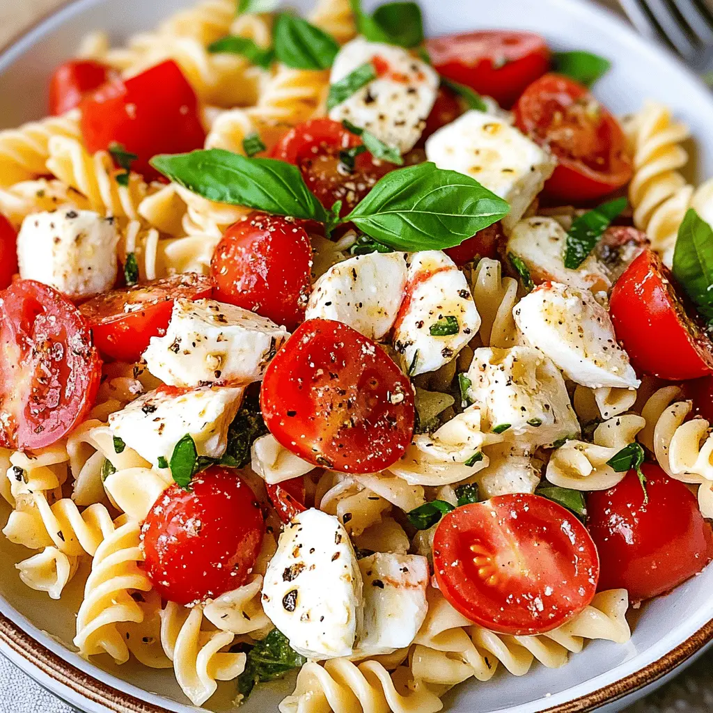 Easy Caprese Pasta Salad with Fresh Mozzarella
