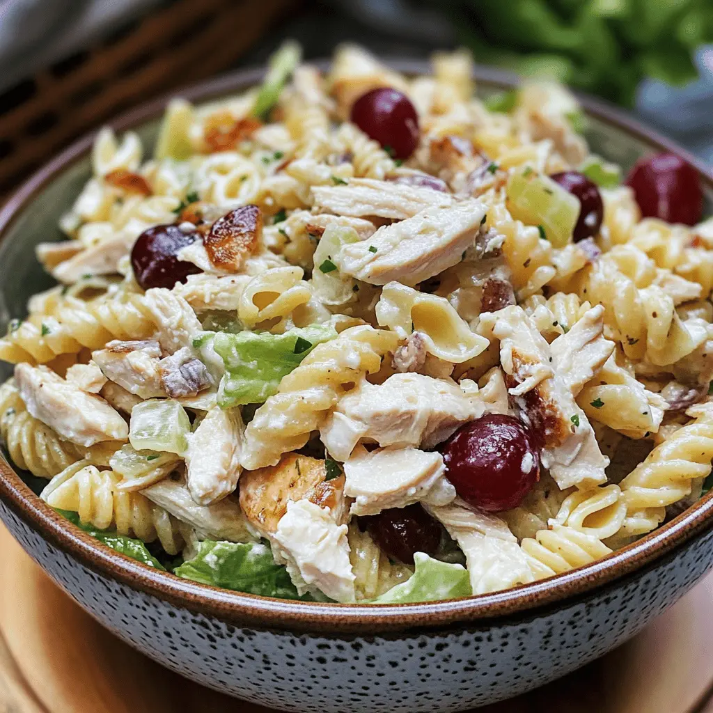 Easy Waldorf Chicken Pasta Salad Recipe