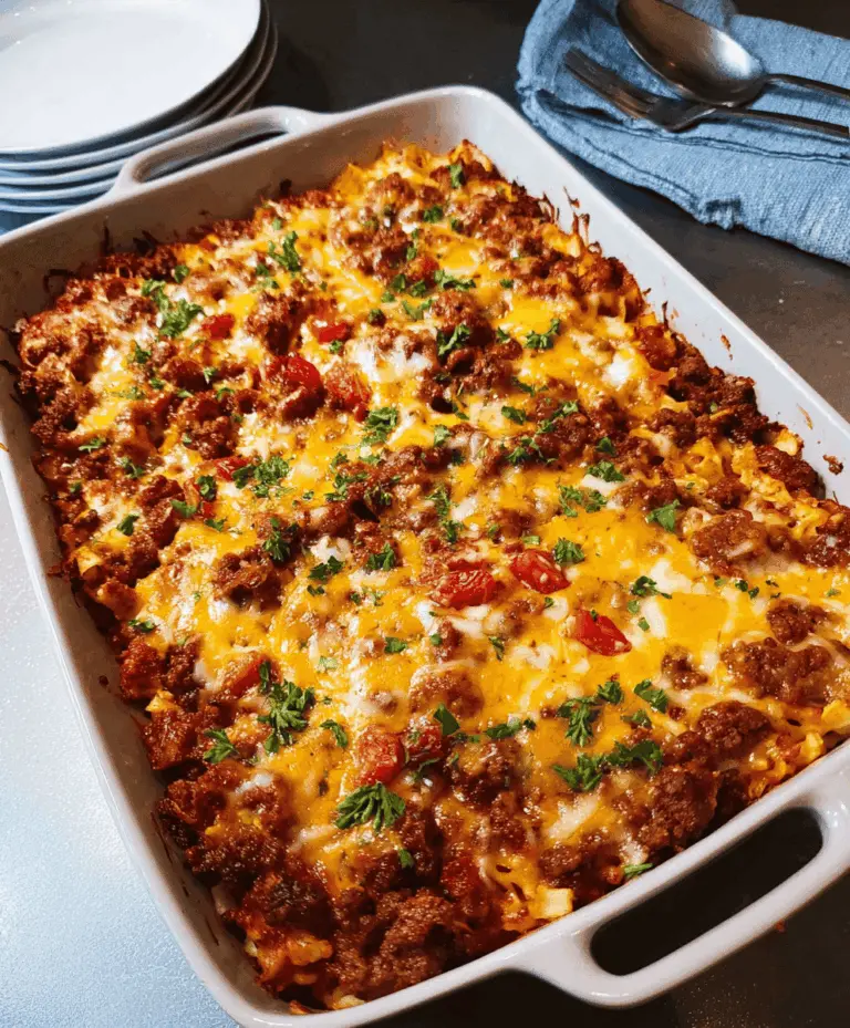Easy Cheesy Hamburger Casserole Recipe