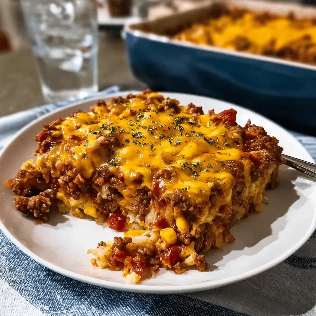 Easy Cheesy Hamburger Casserole Recipe