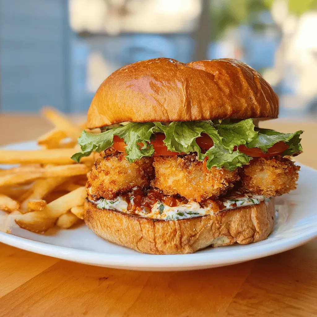 Crispy Fried Shrimp Burger Recipe