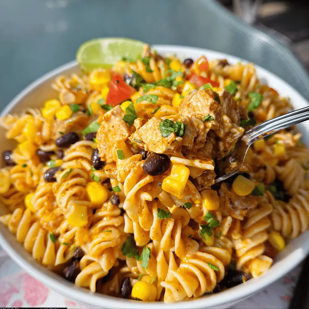 Easy Zesty Chicken Enchilada Pasta Salad