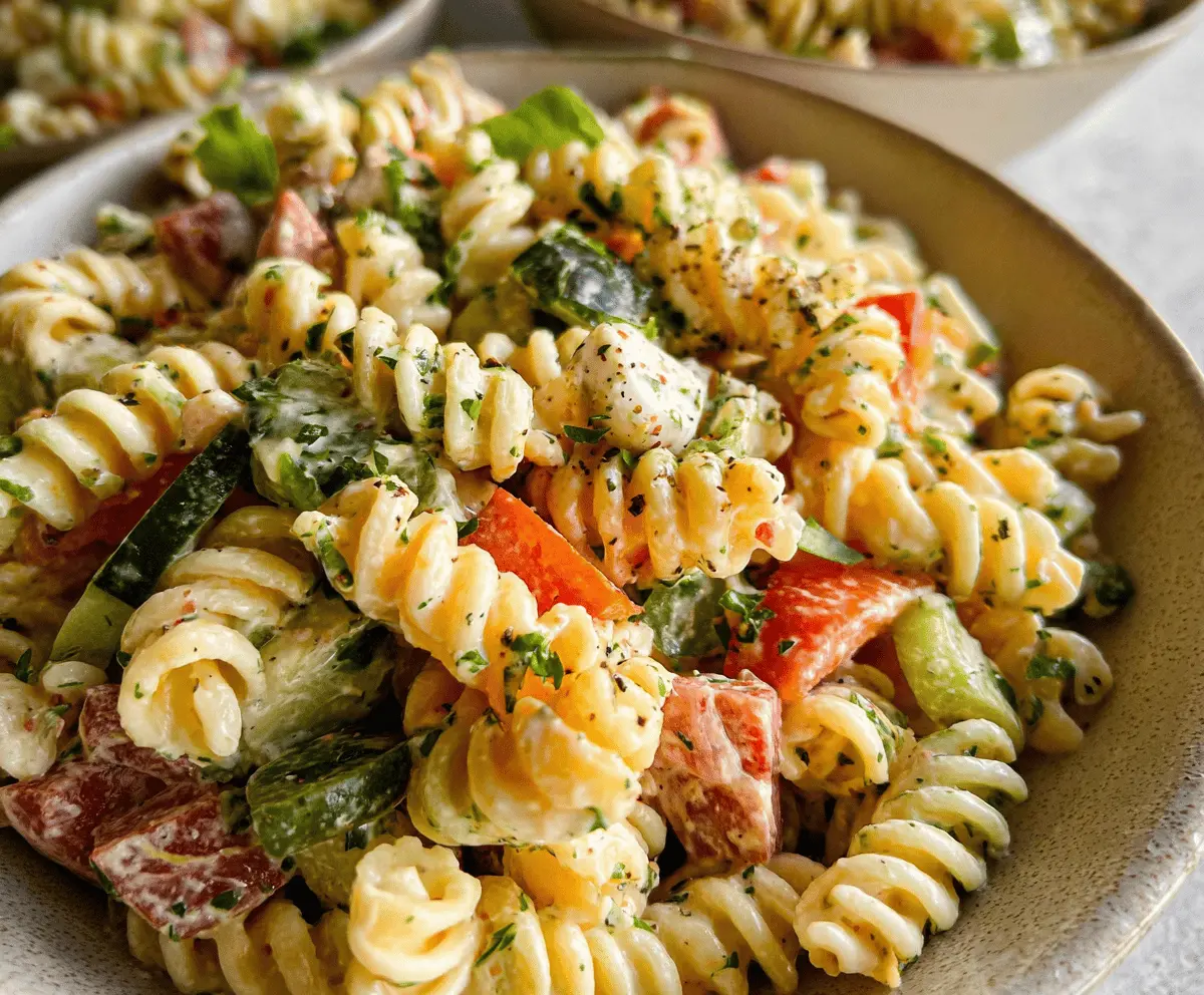 Easy Creamy Italian Pasta Salad Recipe