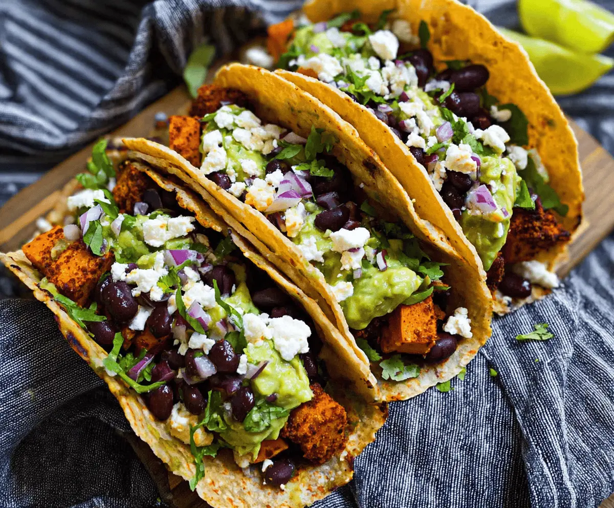 Easy Black Bean Sweet Potato Tacos Recipe