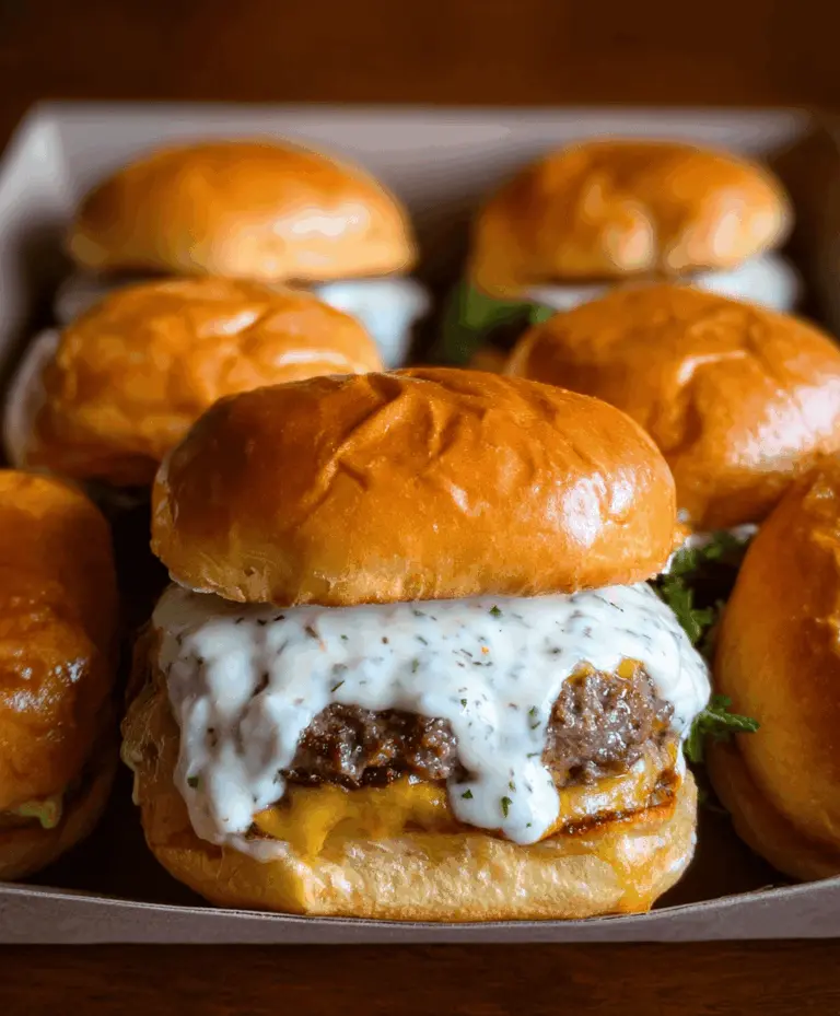 Easy Garlic Burgers With Creamy Sauce