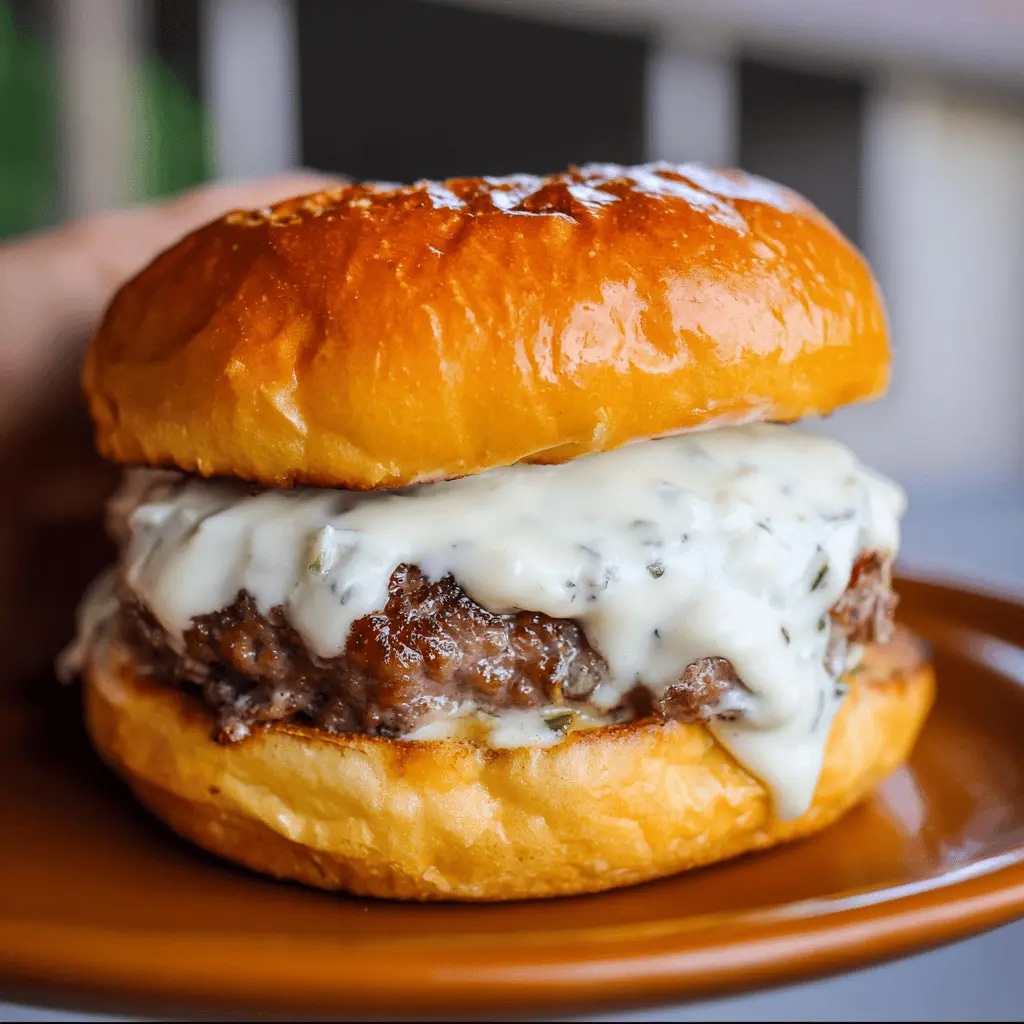 Easy Garlic Burgers With Creamy Sauce